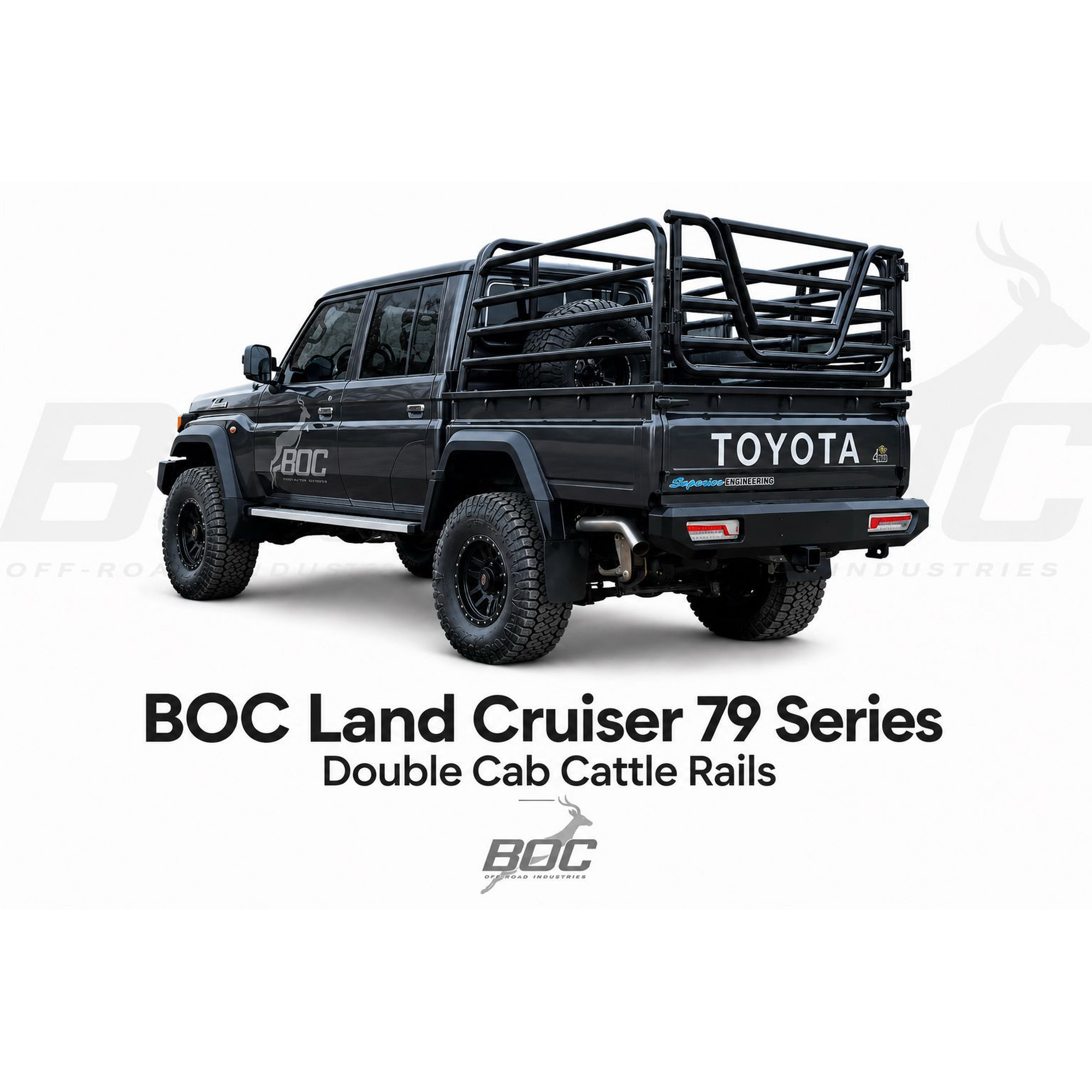 Toyota Land Cruiser 79 Series Double Cab Cattle Rails Main image