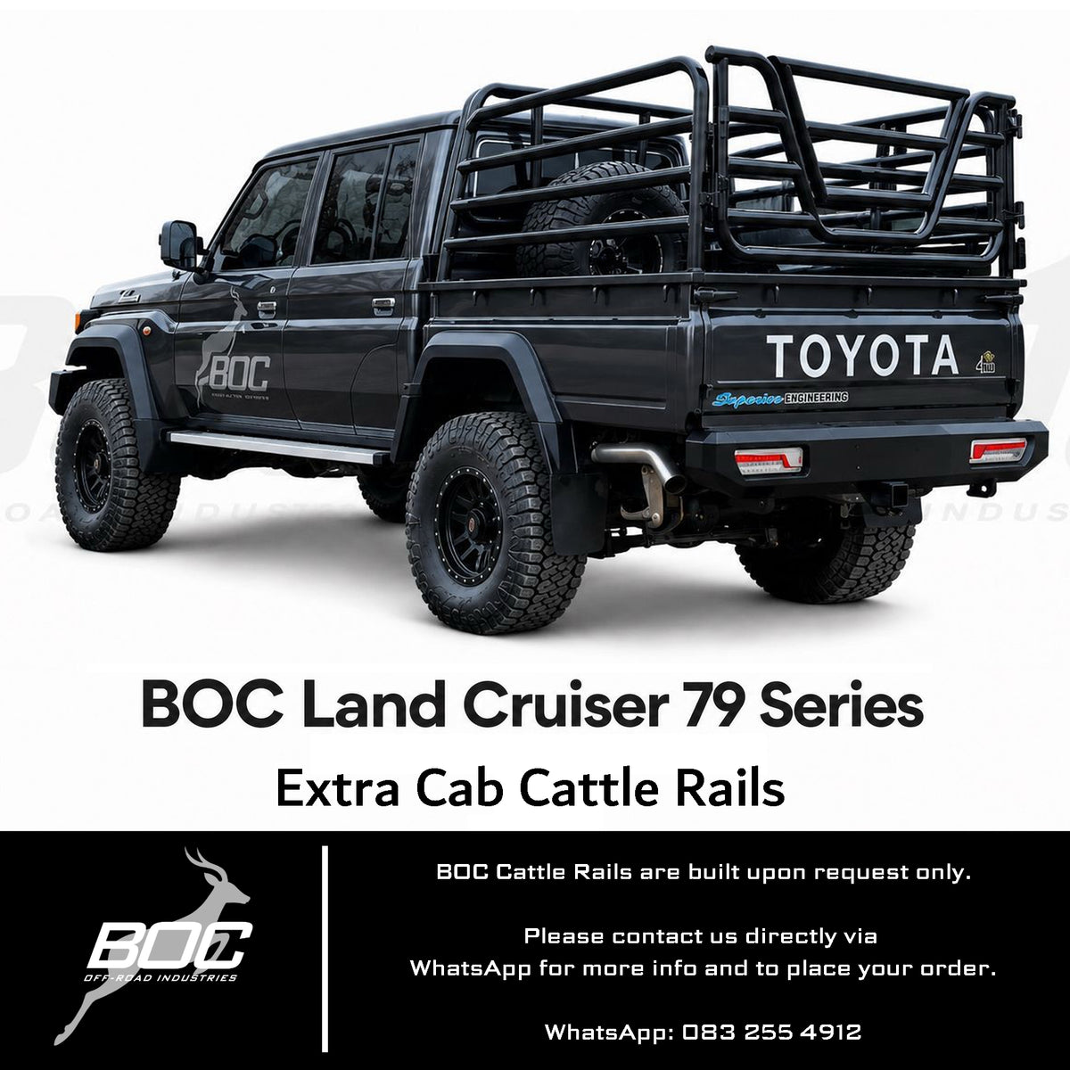 Toyota Land Cruiser 79 Series Extra Cab Cattle Rails - READ DESCRIPTION