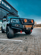 Isuzu KB6 Facelift Hunter Front Bumper , Round Nudge, Spotlight Brackets, Black
